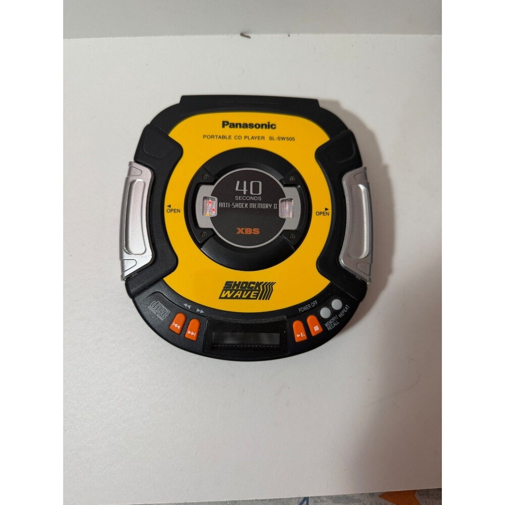 Panasonic SL-SW505 Shockwave 1998 Portable CD Player Yellow Vintage - Not Tested